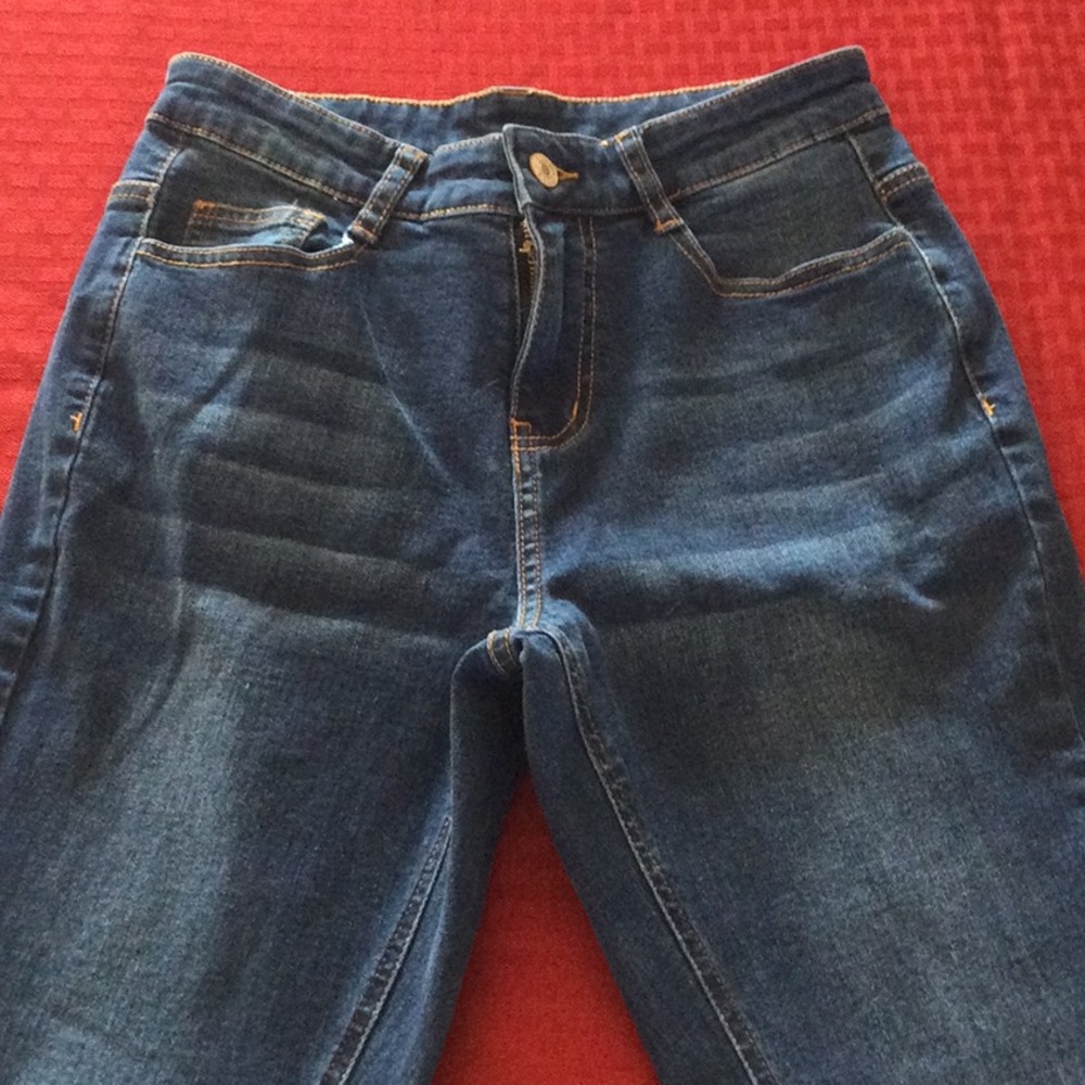 Shein brand jeans size small flare bottom light wash